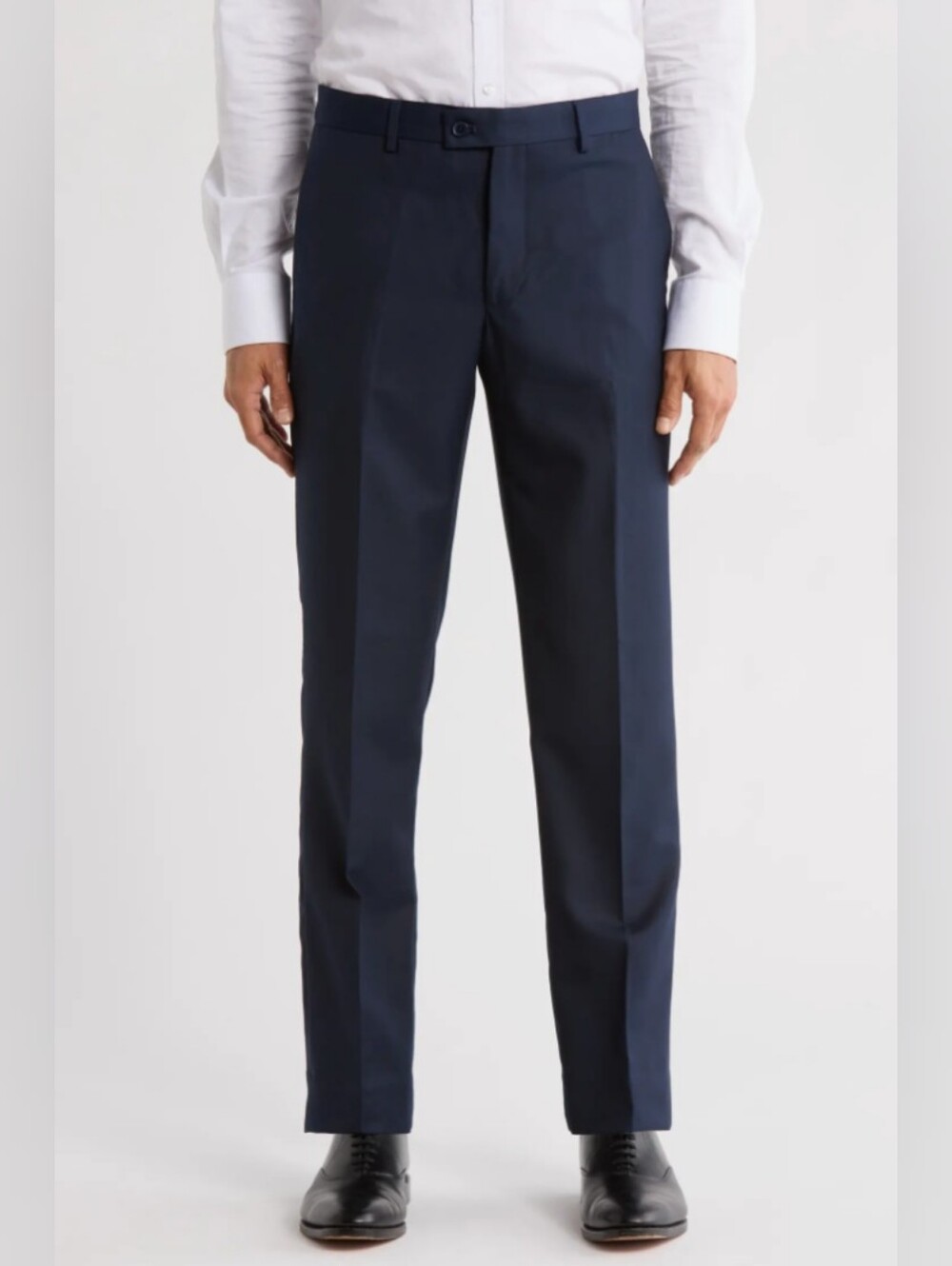 SCOTCH & SODA | Men's Navy Solid Basic Amsterdam Straight Leg Trousers